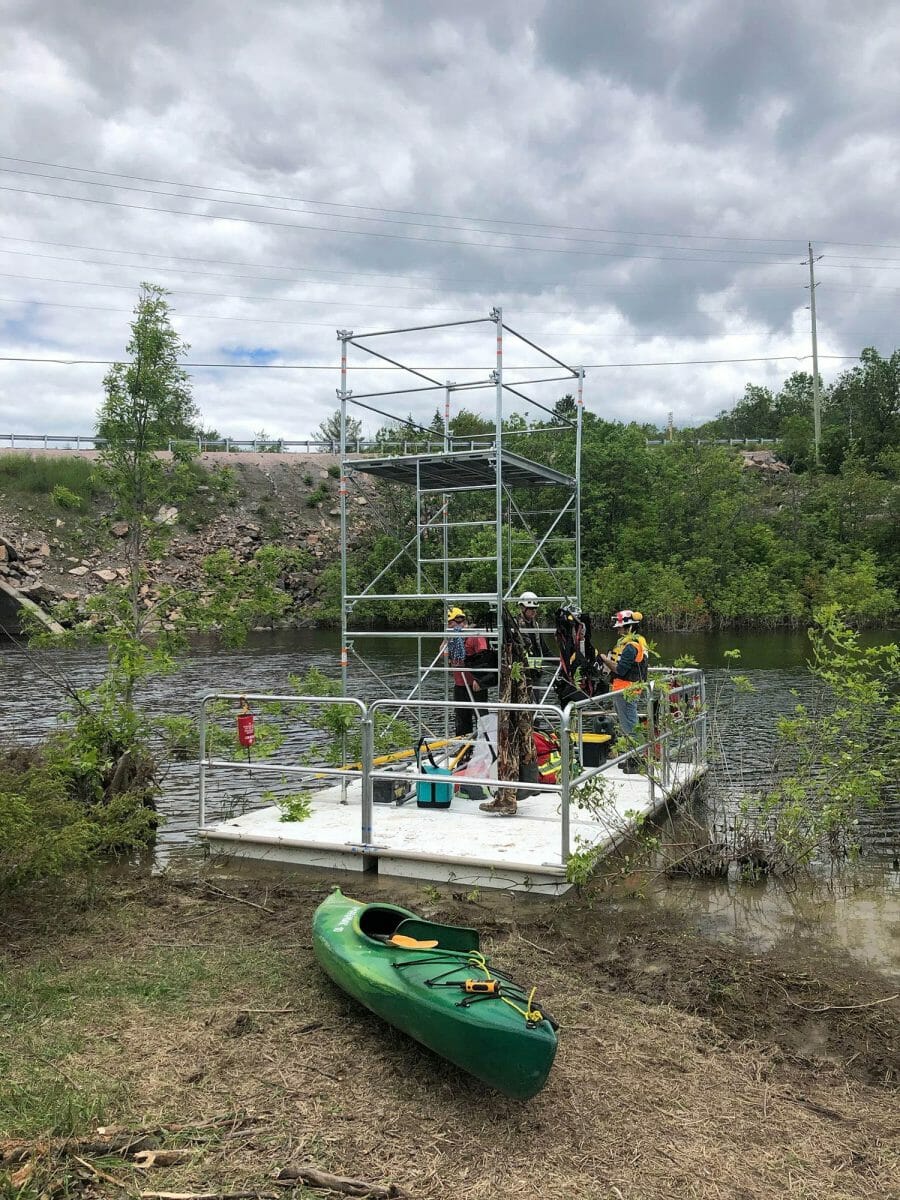 Scaffold with multiple platforms