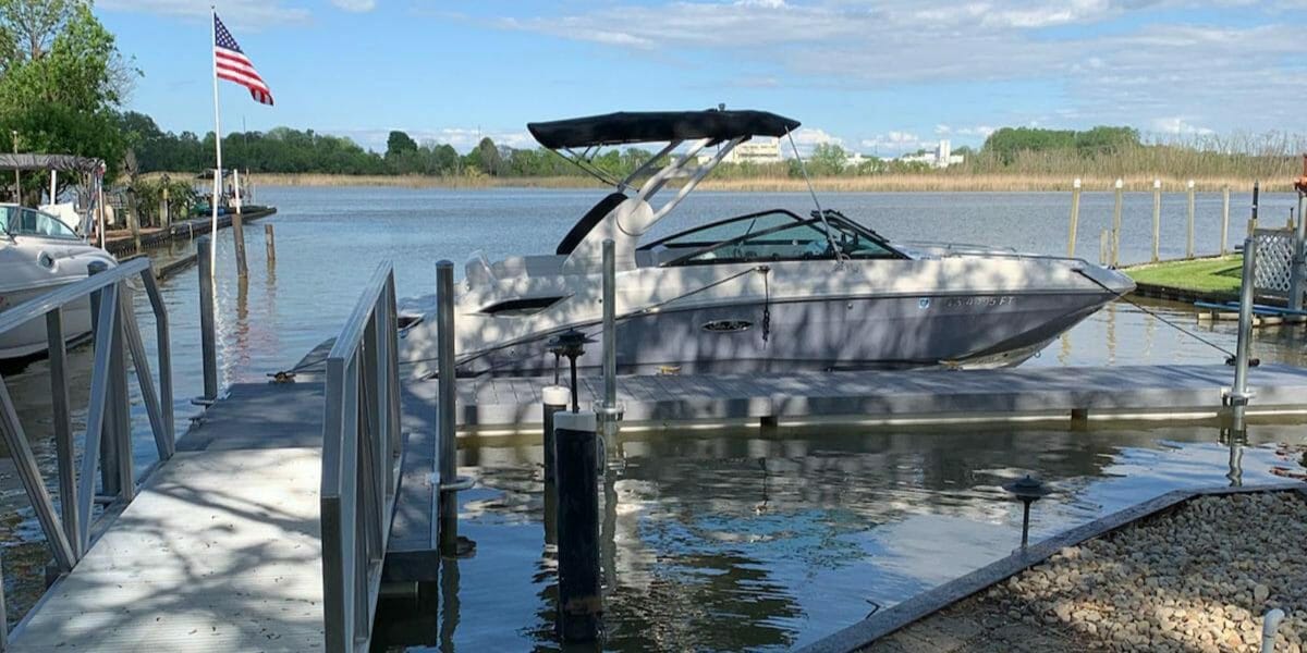 Residential Boat Docks in the backyard of a persons waterfront home