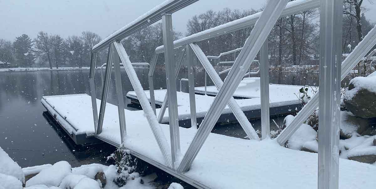 An example of How to Winterize a Floating Dock.