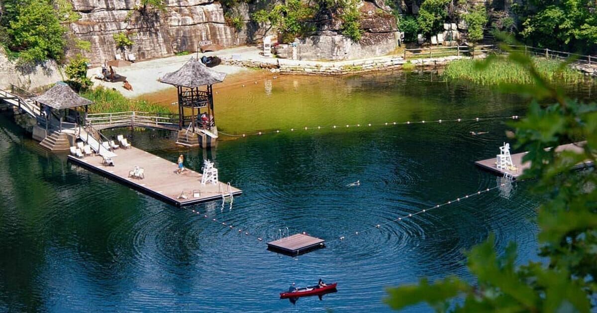 Swim platform decks for lakes