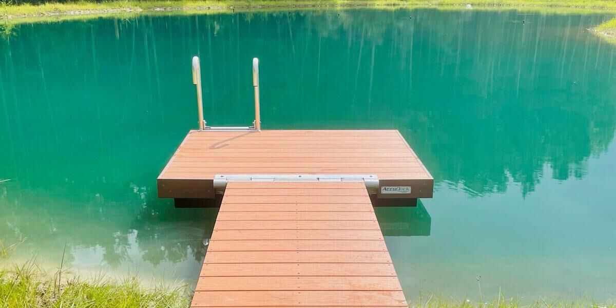A portable floating dock is the number one of the best pond dock ideas for leisure and reduced environmental impact.