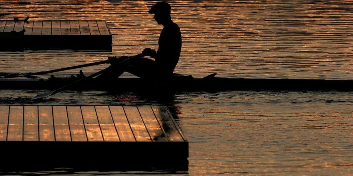 man pulling up to Low Freeboard Rowing Docks