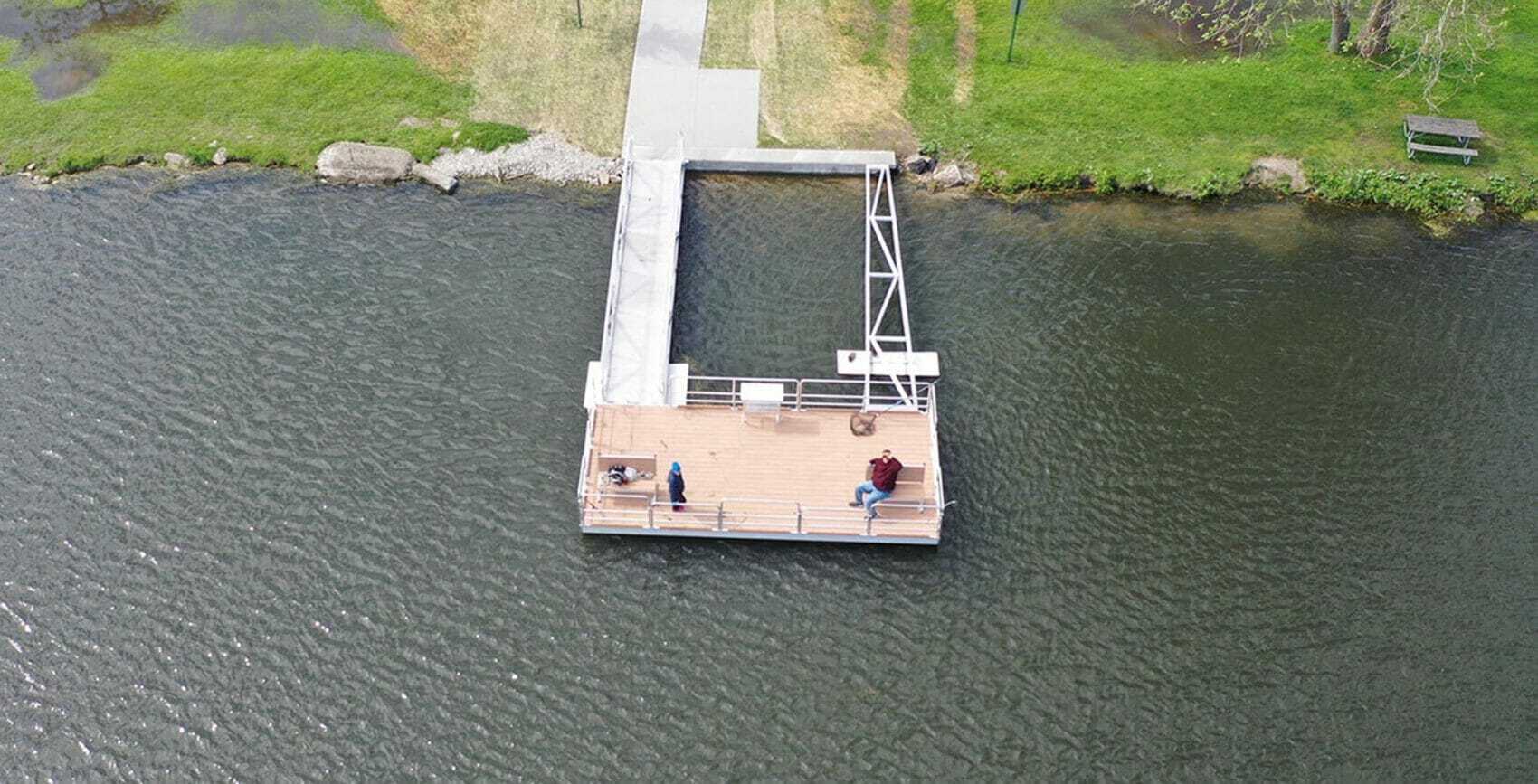 Floating Fishing Pier out in the water