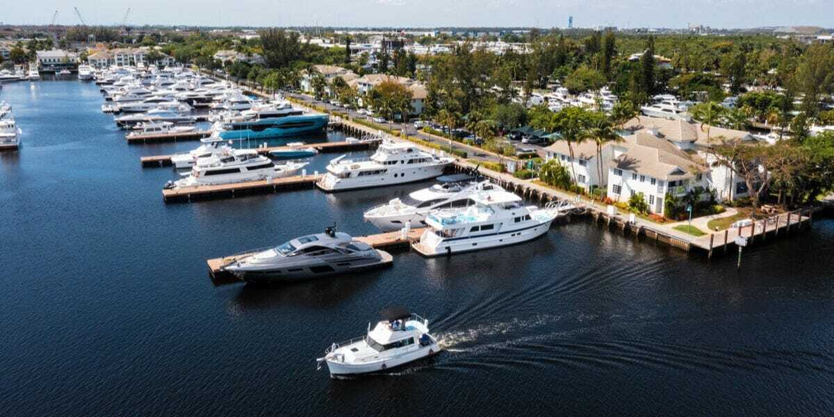 Residential Boat Docks with boats driving away