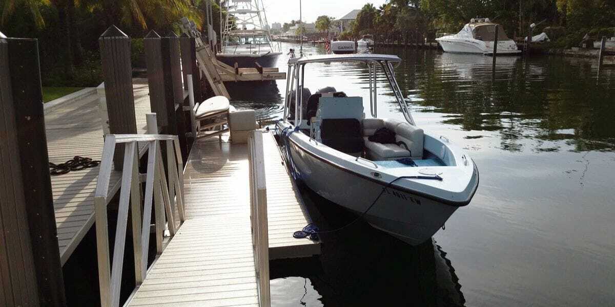 Residential Dock Decked Gangway Rack Paddleboards Boat