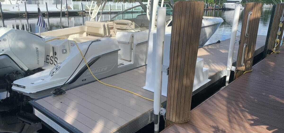 boat at dock with name