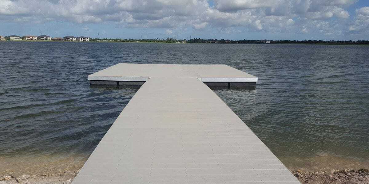 platform for a gazebo on a lake