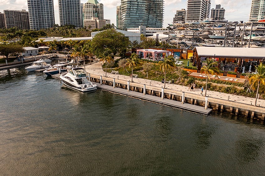 Boats who practiced marina dockage at the public marina in downtown West Palm Beach, Fl.